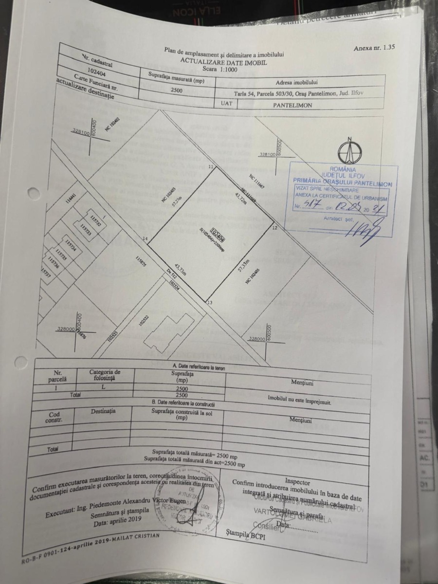 Teren Intravilan 2.500 mp Pantelimon – Cernica